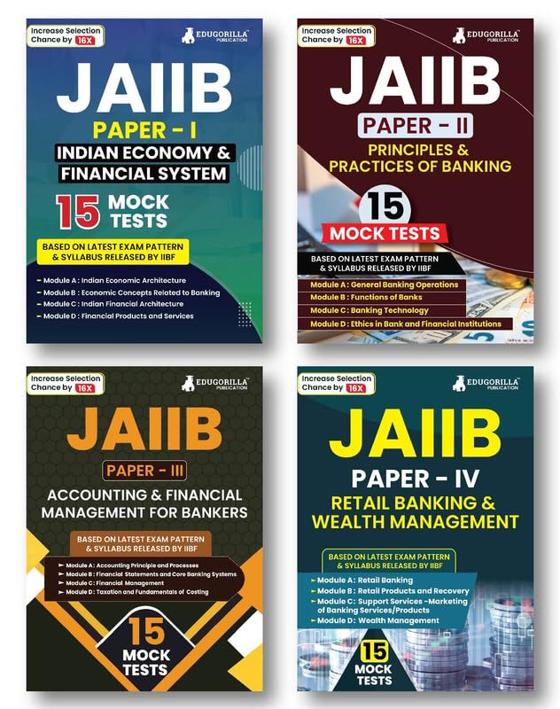 Jaiib 2024 (Combo Of Paper 1, 2, 3 & 4) | 6000+ Solved Questions For Indian Economy & Indian Financial System, Principles And Pr