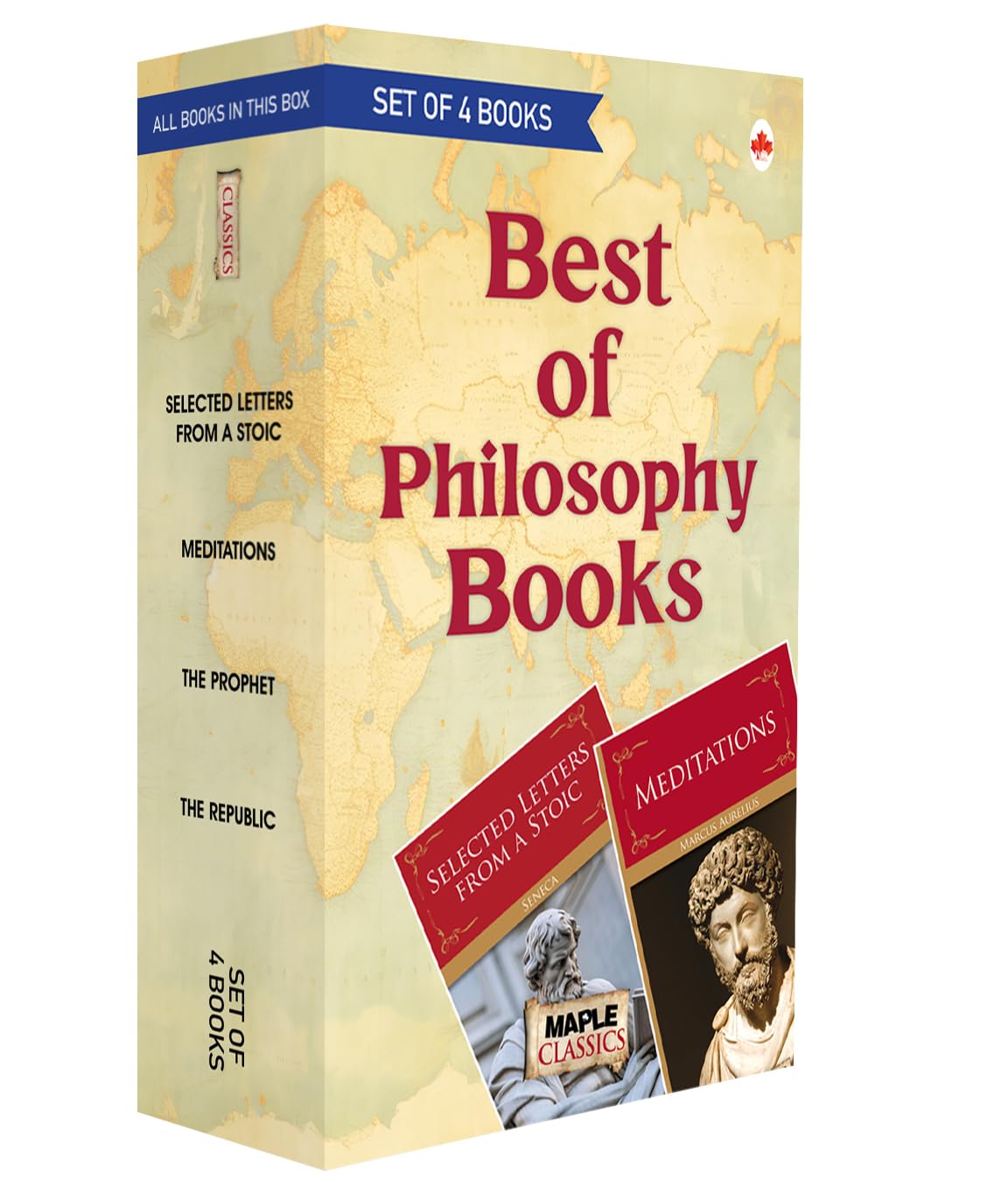 Best of Philosophy Books  Selected Letters from a Stoic, Meditations, Prophet, The Republic (Set of 4 Books)  Seneca, Marcus A
