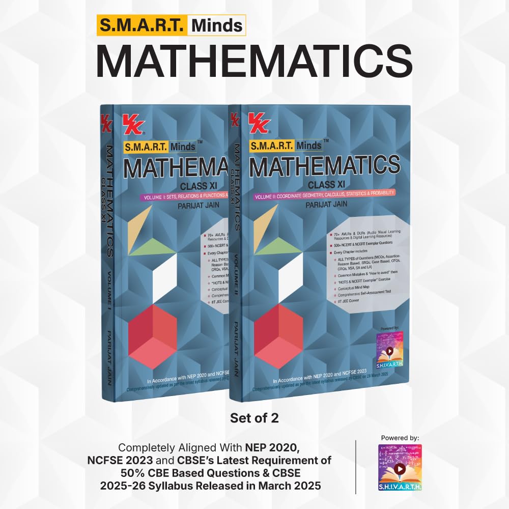 S.M.A.R.T. Minds Mathematics  Class XI (Set of 2) | CBSE 202627 Edition