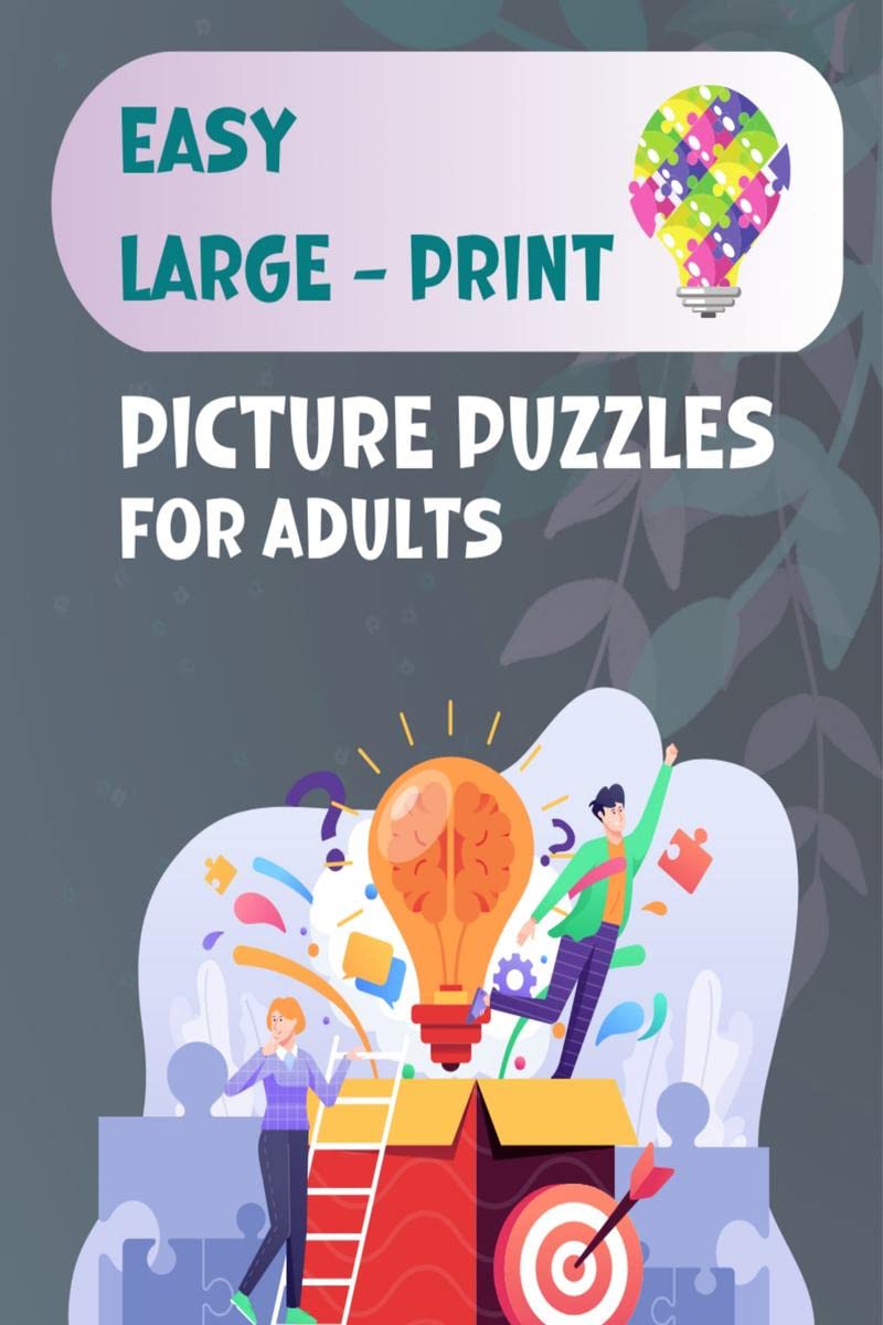 Easy LargePrint Picture Puzzles for Adults: : Includes Spot the Odd One Out, Find the Stars, Mazes and Find the Differences