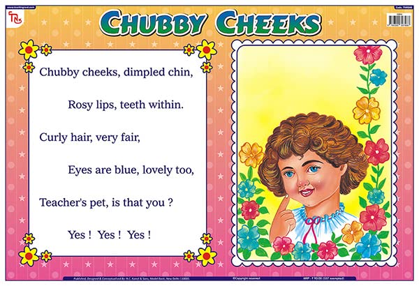 Tnr04B | Teachingnest Chubby Cheeks Chart | Nursery Rhymes | Laminated 48X33 Cm (19X13 Inch) | Wall Sticking [Wall Chart] Teachi