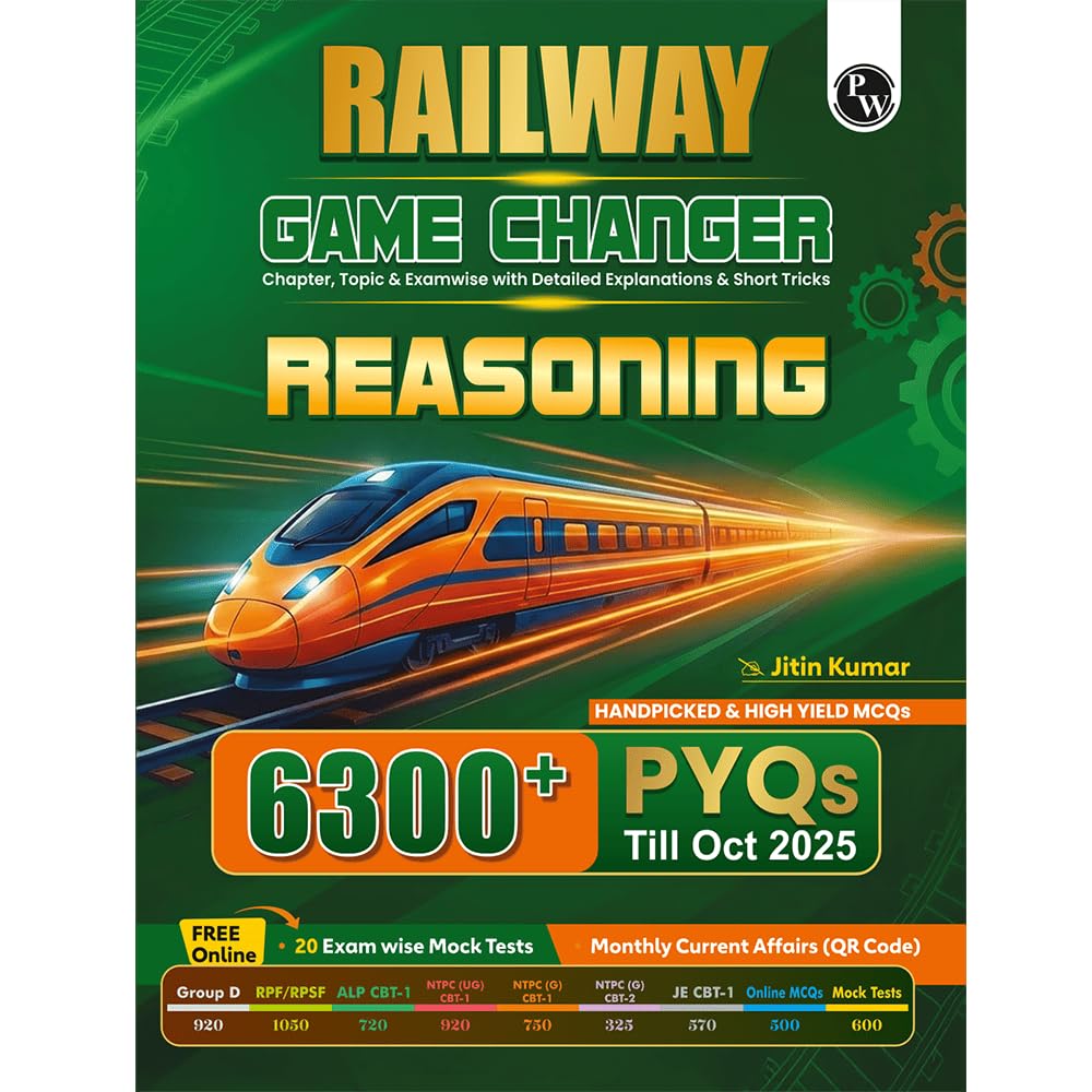 PW Railway Game Changer Reasoning 6300+ TCS MCQ By Jitin Sir For 2026 Exams | Chapter, Topic & Examwise Past Year Questions (PY