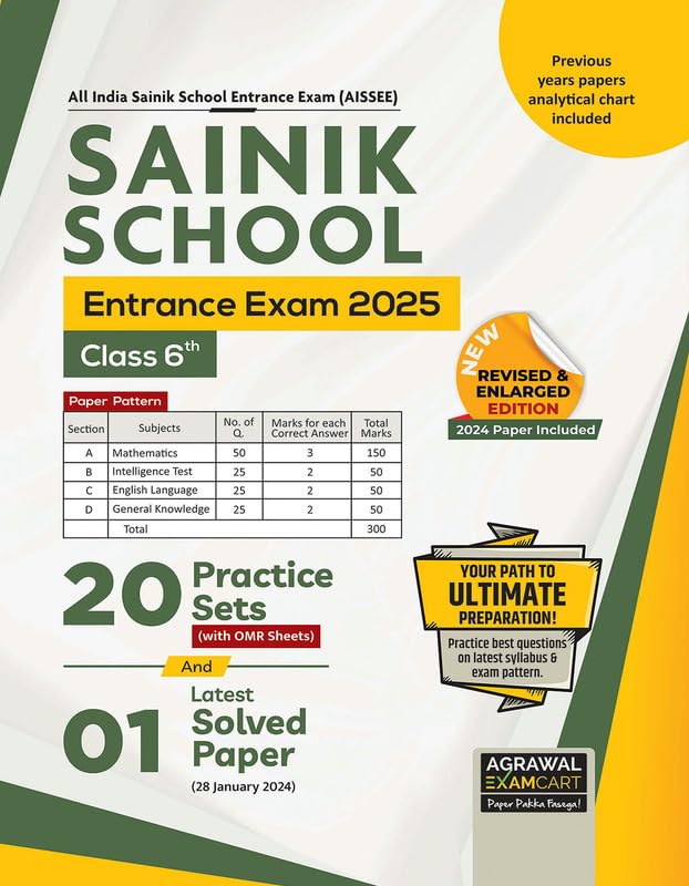 Examcart Sainik School Class 6 Practice Sets For Entrance Exam 2025 In English