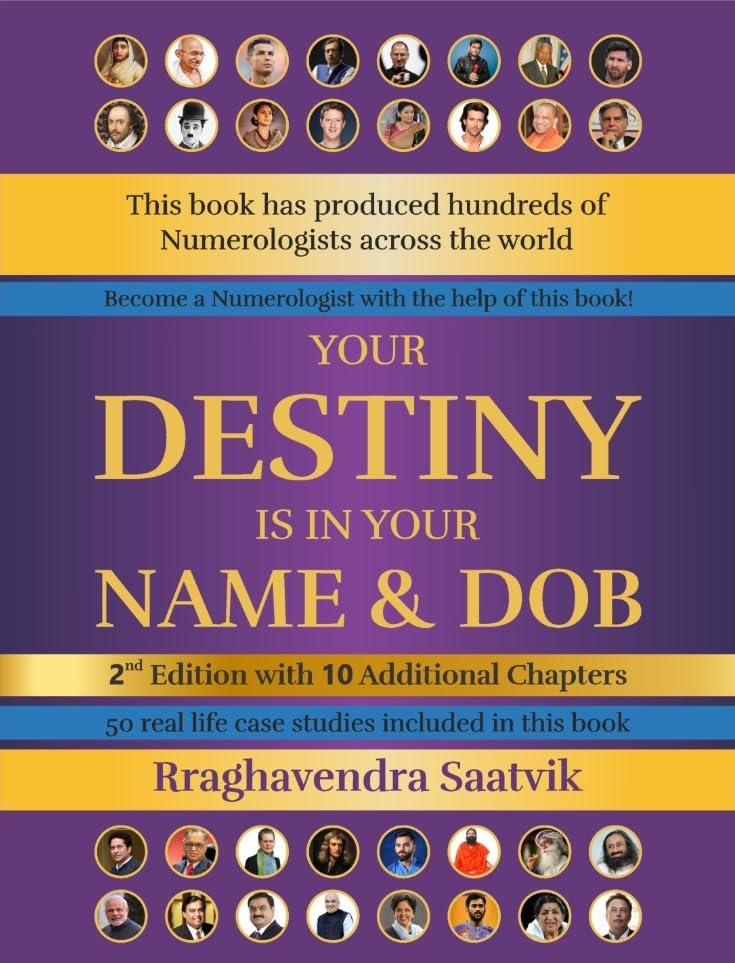 Your Destiny Is In Your Name & Dob By Rraghavendra Saatvik, Book On Numerology With 50 Real Life Case Studies [English]