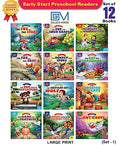 GOLDEN MINDS Early Start Preschool Readers Set 1 (12 Books) for Kids  OneLine Stories for Nursery, PrePrimary & Kindergarten 