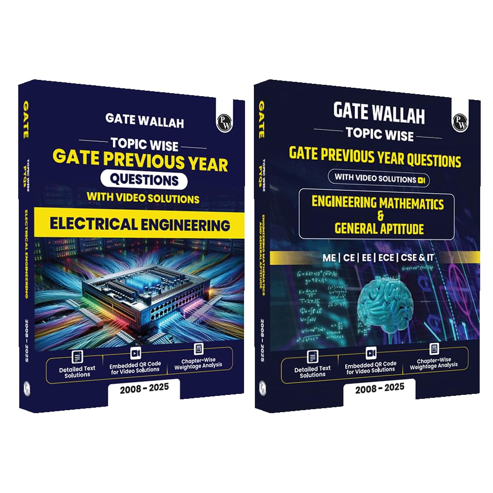 PW GATEWALLAH Electrical Engineering and Engineering Mathematics & General Aptitude Combo Set of 2 Books Topicwise Previous Year