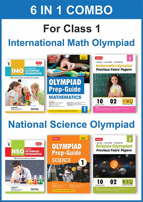 MTG Class1 (Mathematics & Science) IMONSO Olympiad Workbook, PrepGuide & Previous Years Papers (PYQs) with Mock Test Paper  