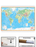 World Physical Map Hindi (Size 70 X 100 Cms)|Laminated Both Sides