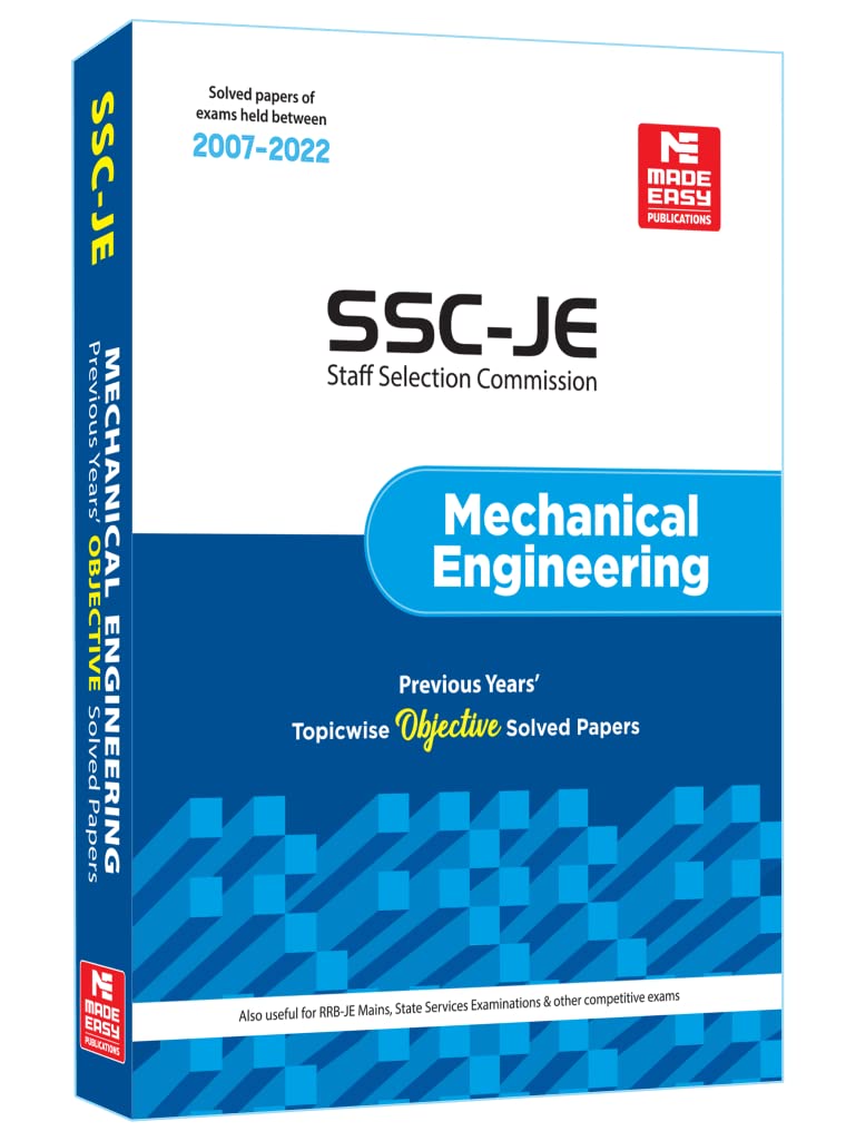 Ssc : Je Mechanical Engineering (2023) Previous Year Objective Solved Papers 1