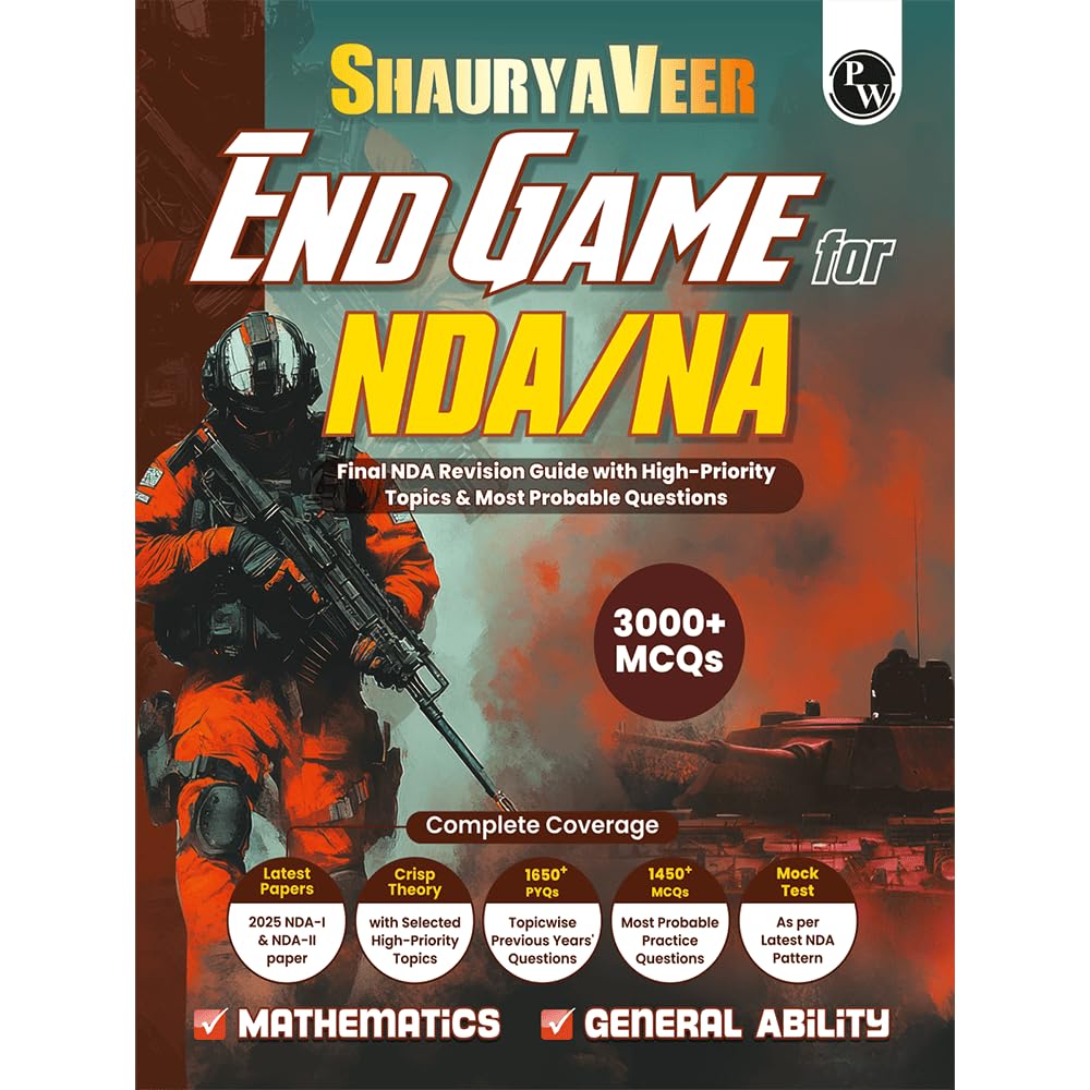 PW ShauryaVeer NDA Book 2026  End Game for NDA/NA Maths & GAT | 3000+ MCQs with PYQs & Most Probable Questions | Crisp Theory +