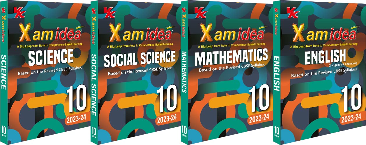 Xam idea Bundle Set of 4 (Science, Social Science, Mathematics & English (Lang. & Lit) Class 10 | Chapterwise Question Bank | Ba