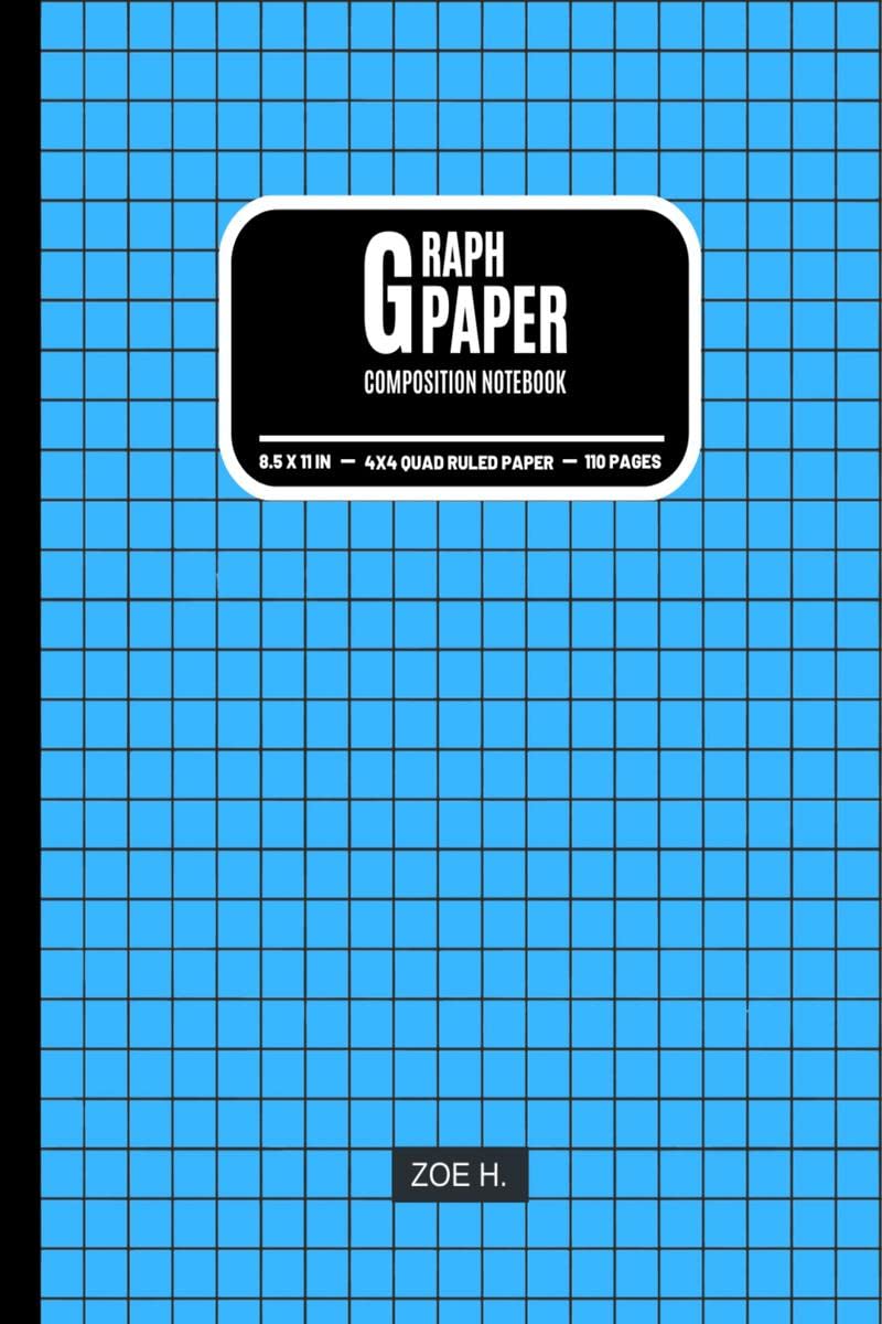 Graph Paper Composition Notebook : Math Notebook and Grid Paper with 4x4 Rulers Especially for Students
