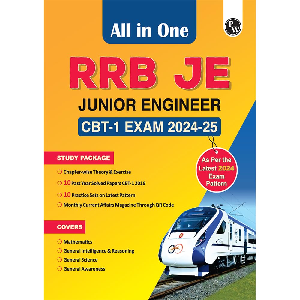 PW All in One RRB Junior Engineer (JE) 20242025 CBT  1 Exam l Chapterwise Theory, Short Tricks and Exercises, 10 Previous Year