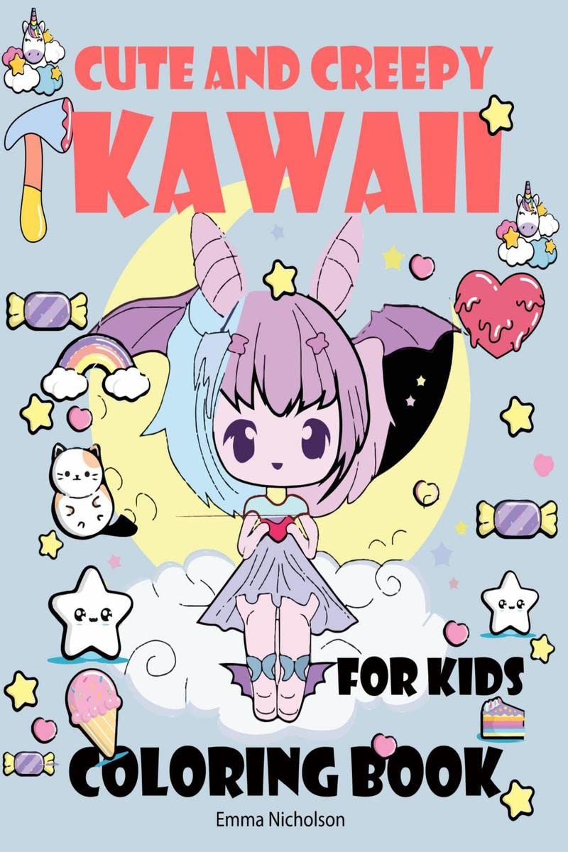 Cute and Creepy Kawaii Coloring Book for Kids : Creep Kawaii Dark Coloring Book | Cute and Creepy Pastel Goth, Boys and Girls, F