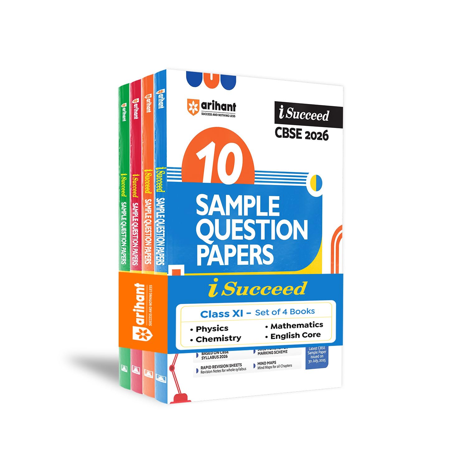 Arihant iSucceed CBSE Sample Question Papers 2026 Political Physics, Chemistry, math, English Core Class 11 (Set of 4) | 15 Sam