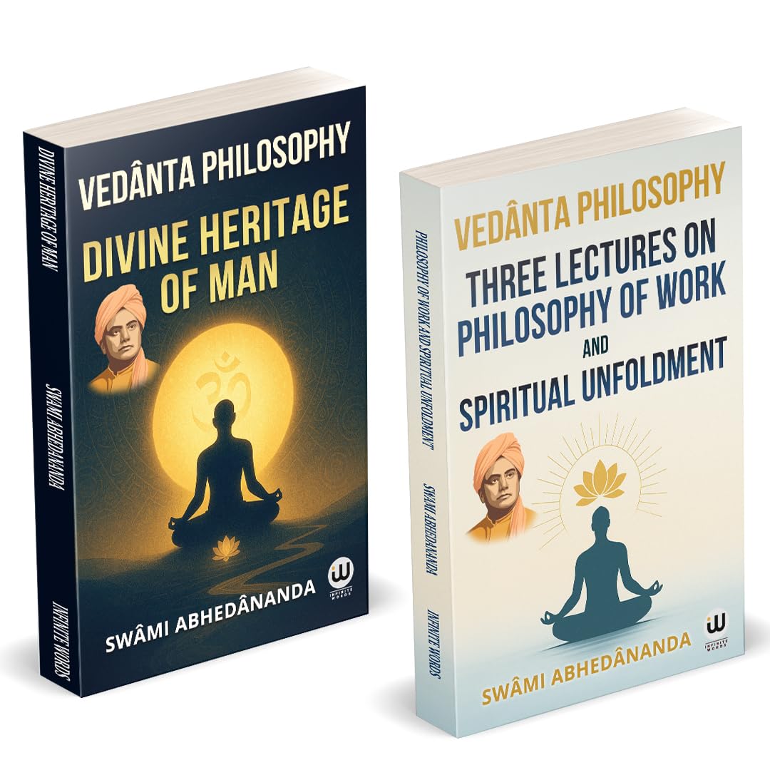 Divine Heritage Of Man | Three Lectures On Philosophy Of Work Swami Abhedananda Combo Gift Pack Set Hindu Spiritual Books in Eng
