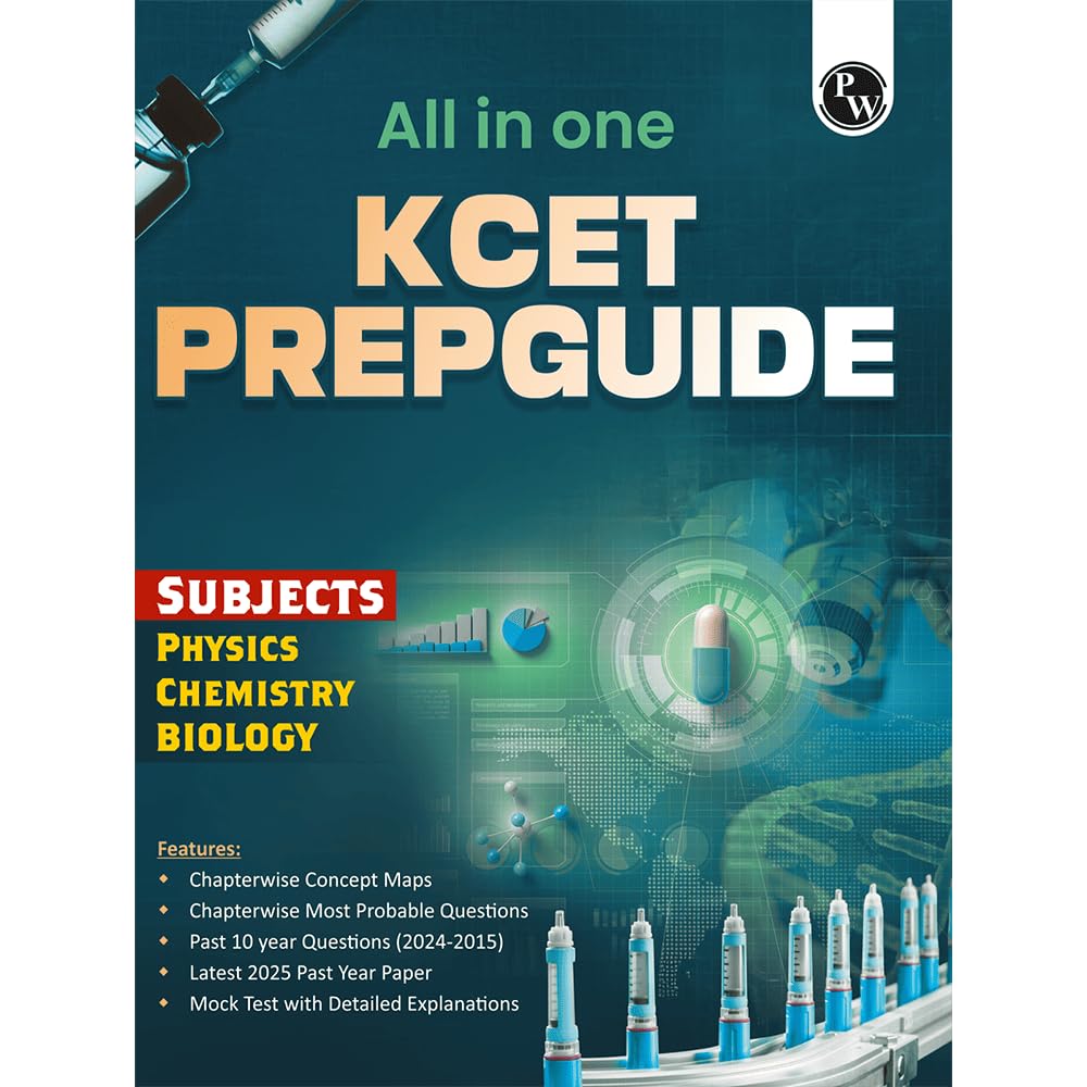 PW All in One KCET Prepguide For Engineering Exam 2026 | Physics, Chemistry, Biology | Chapterwise Concept Maps, Most Probable Q