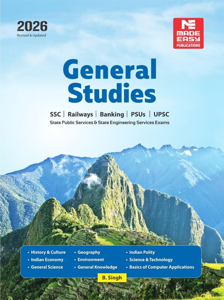 General Studies 2026 for UPSC, SSC, Railways, PSUs and Bank PO