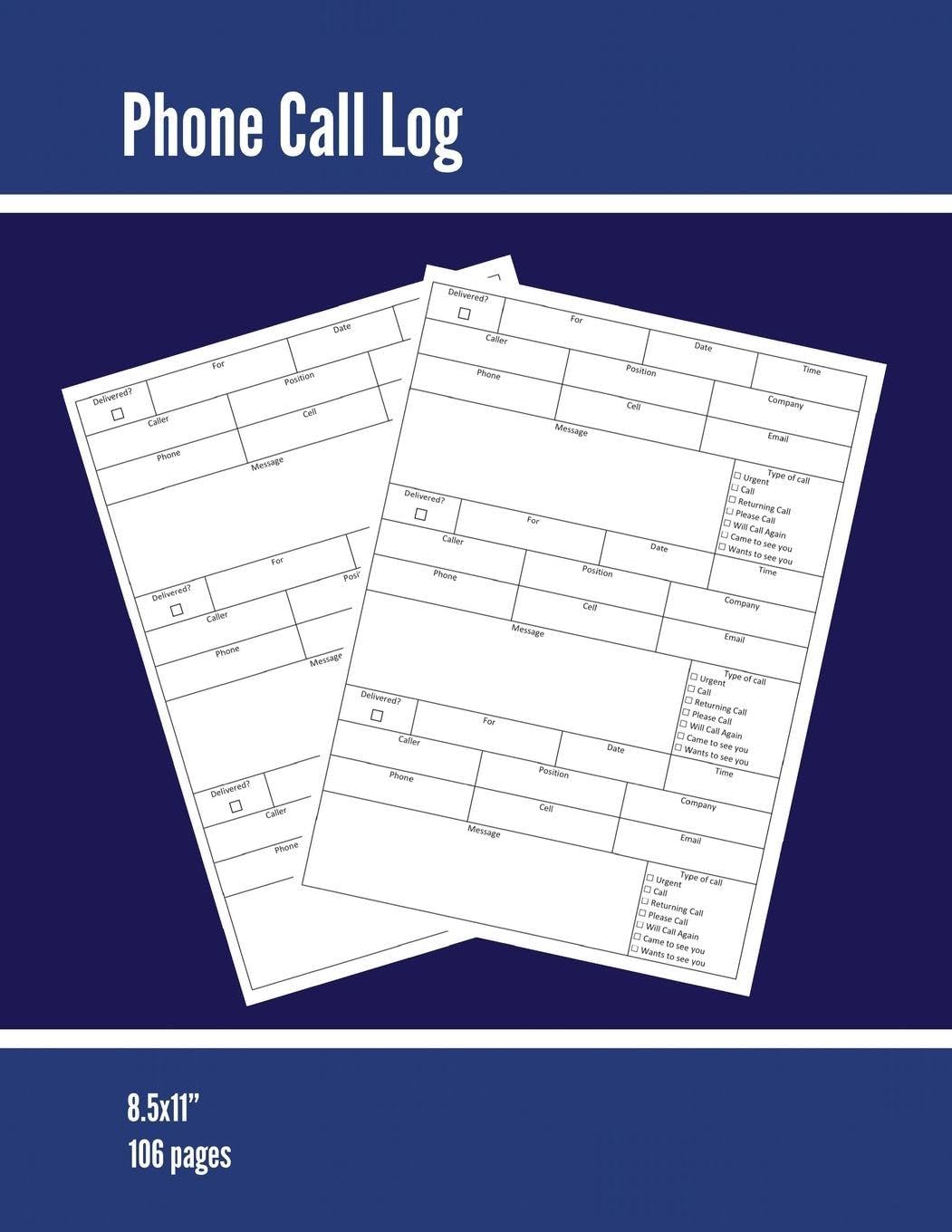 Phone Call Log: Phone Memo Message Book, Record 3 Telephone Messages Per Page, Calls Tracker, Keeping Track Voice Mail, Journal,
