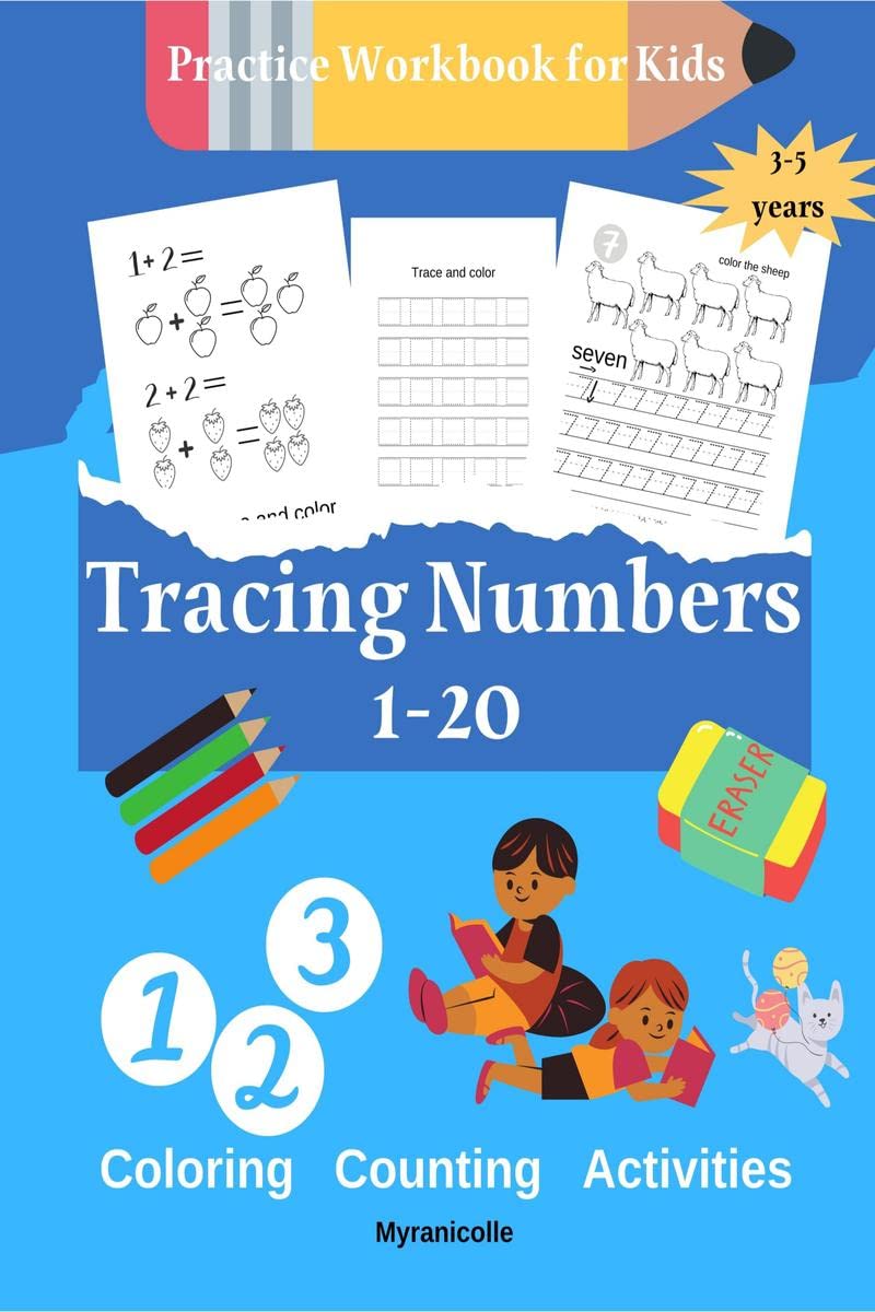 Tracing numbers 120, Practice Workbook for Kids : Learn to Write Numbers : Handwriting Practice for Kids Ages 35 and Preschool