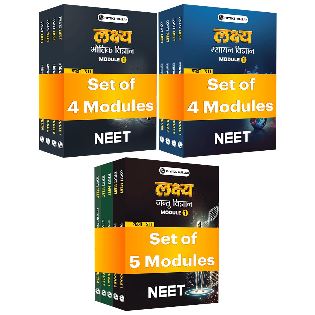 PW Lakshya For NEET Hindi Edition Class 12 Physics, Chemistry, Botany and Zoology Modules with Solutions Combo Set of 13 Books (