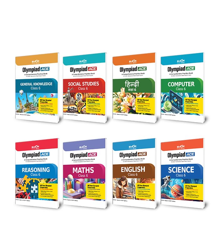 Arihant Bloom Olympiad ACE Science, Mathematics, Reasoning, English, General Knowledge, Hindi, Computer Class 6 (Set of 8) | Com