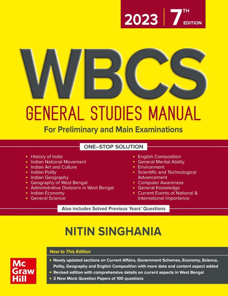 (Old Edition) Wbcs General Studies Manual (7Th Edition)