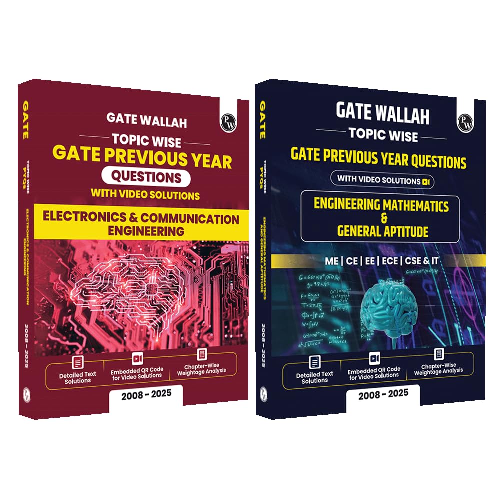 PW GATEWALLAH Electronics & Communication Engineering and Engineering Mathematics & General Aptitude Combo Set of 2 Topicwise Pr