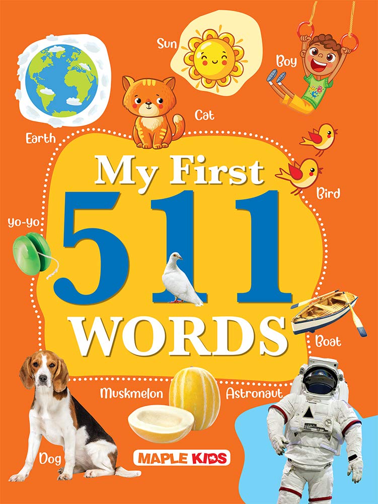 My First Library Book For Kids  511 Words  Early Learning Picture Book Of Alphabet, Numbers, Shapes, Colours, Animals, Fruits,