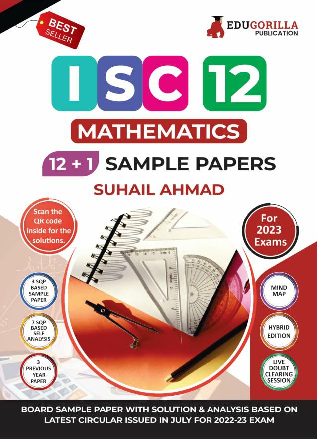 Isc Class Xii  Mathematics Sample Paper Book | 12 +1 Sample Paper | According To The Latest Syllabus Prescribed By Cisce