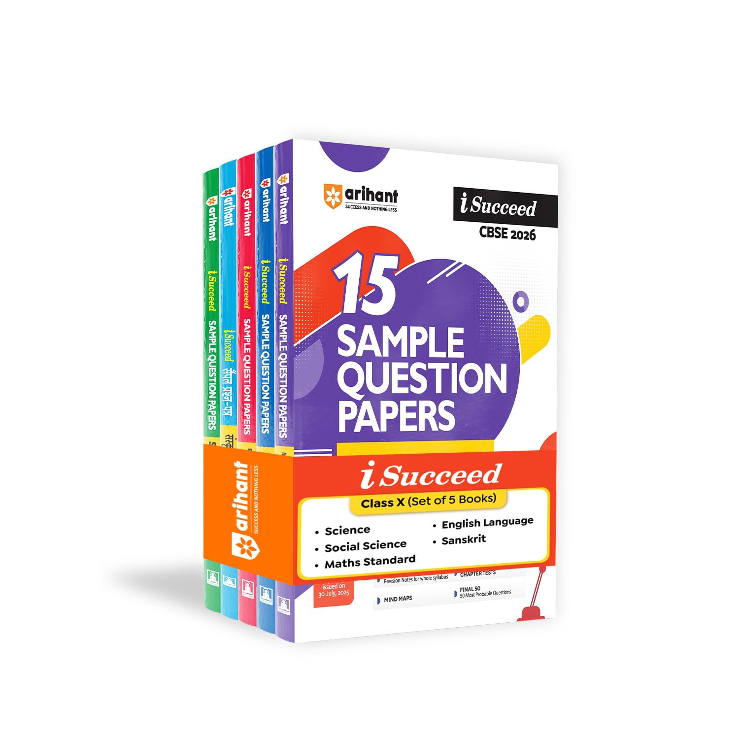 Arihant iSucceed CBSE Sample Question Papers 2026 Science, Social Science, Maths Standard,English Language & Sanskrit Class 10 