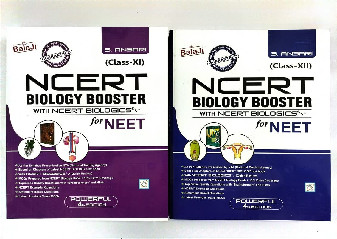 NCERT?Biology?Booster with NCERT Biologics for NEET for Class 11 & 12 (2 Vol Set) CBSE Examination 20232024 by Balaji [Paperbac