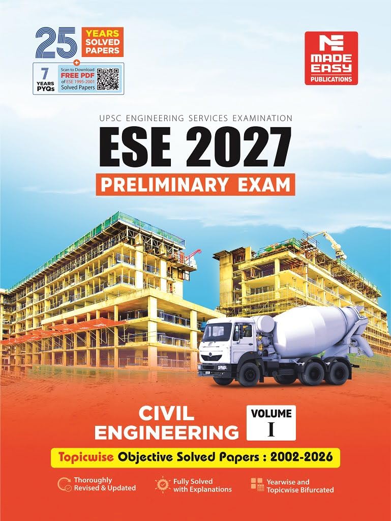 ESE 2027: Preliminary Exam: Civil Engineering Objective Solved Paper Vol1