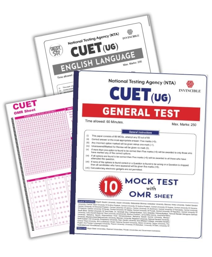 NTA CUET (UG) | General Test | 10 Mock Test with OMR Sheet | For Exam 2024
