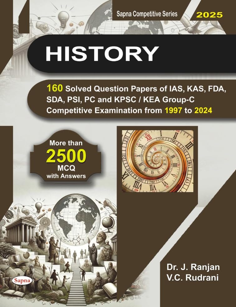 History 160 Solved Question Papers of Kas Fda Sda Psi Pc & Group C Competitive Examiantion From 1997 to 2024