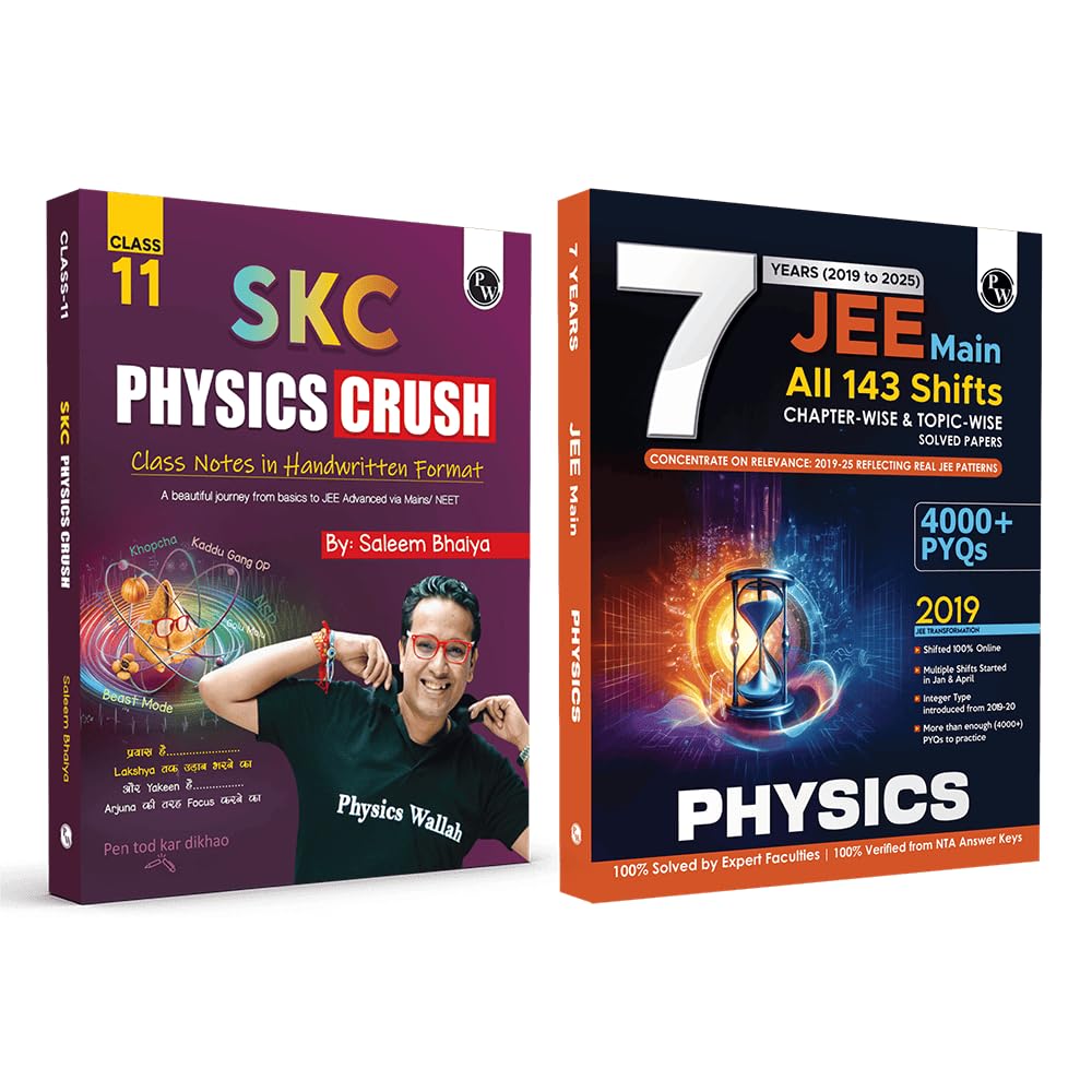 PW SKC Physics Crush Class 11 Handwritten Notes By Saleem Sir & JEE Main 7 Years Chapterwise & Topicwise PYQs Combo [Paperback] 