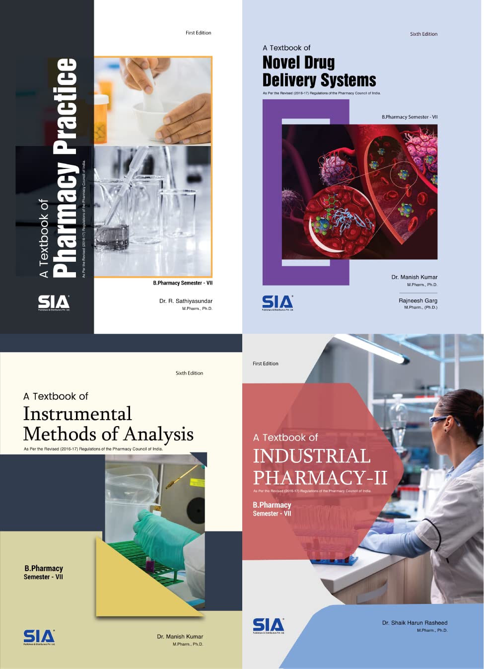 B.Pharmacy PCI (SemesterVII) SET of 4 SUBJECTS (A Textbook of Industrial PharmacyII, A Textbook of Pharmacy Practice, A Textbo