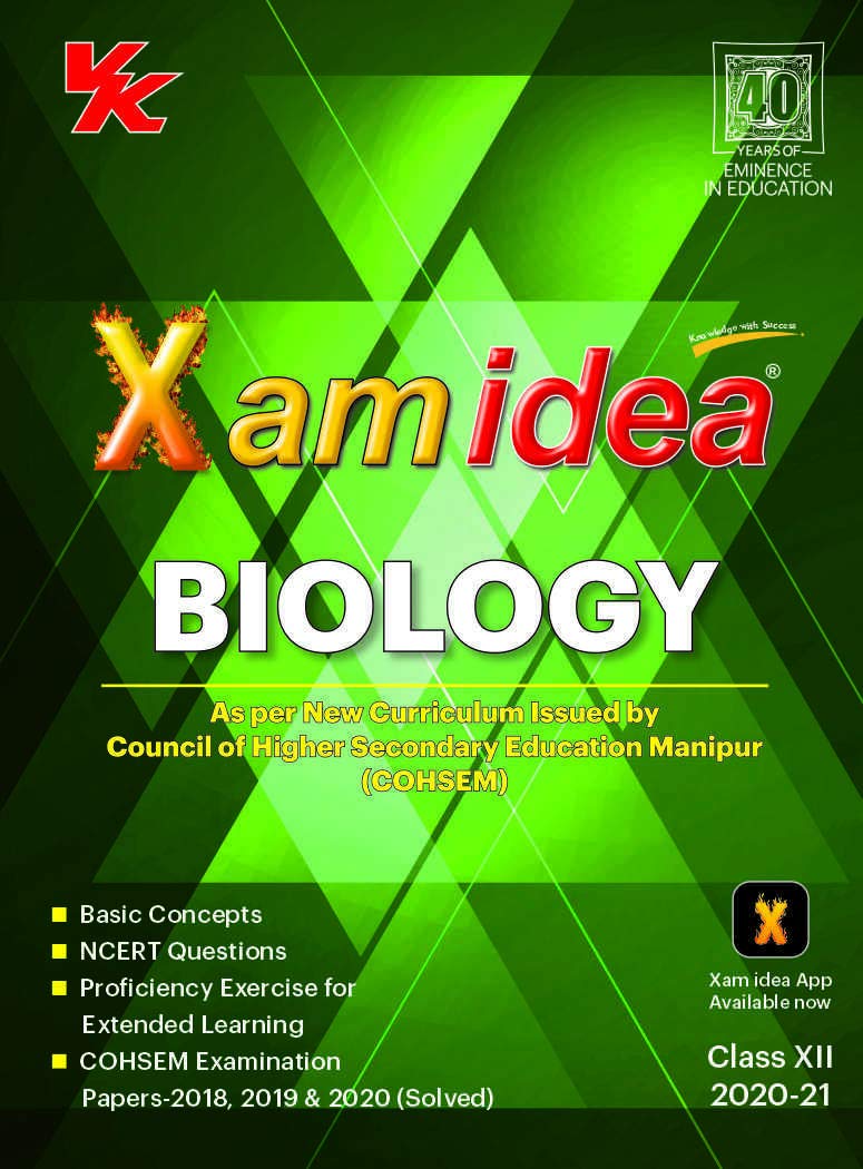 Xam Idea Biology Class 12 Manipur Board (202021) Examination
