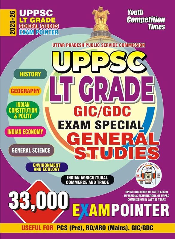 UPPSC LT Grade General Studies Exam Pointer 202526, Comprehensive Guide with 33,000 Questions for GIC/GDC, History, Geography, 