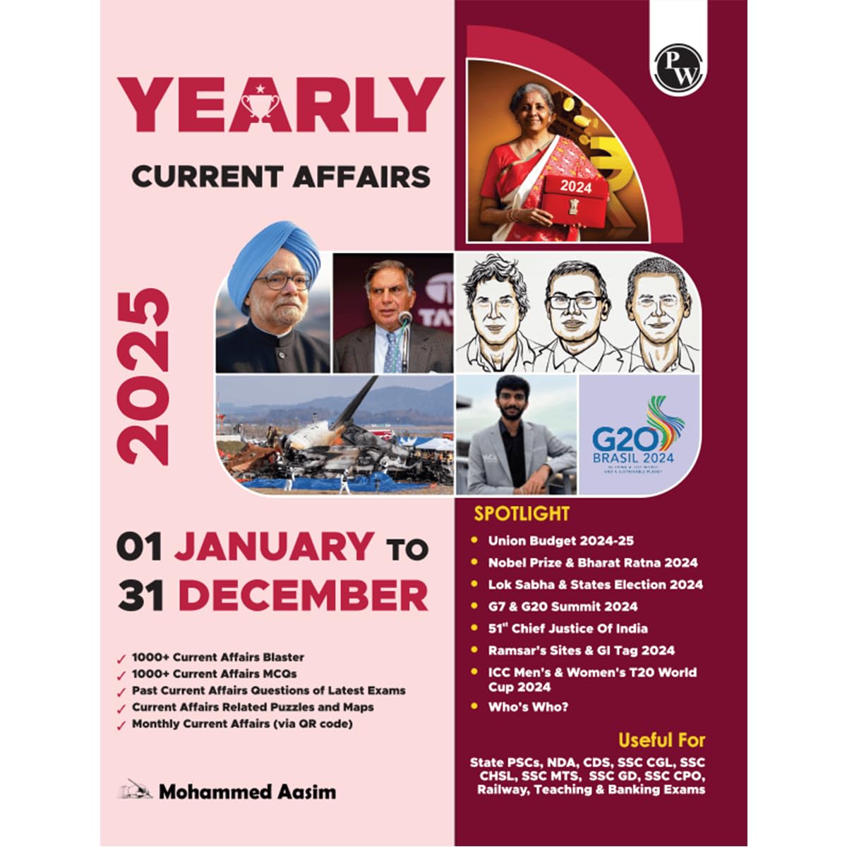 PW Yearly Current Affairs Magazine January to December 2024 English Edition By Mohammed Aasim Sir | For SSC, Banking, Teaching, 
