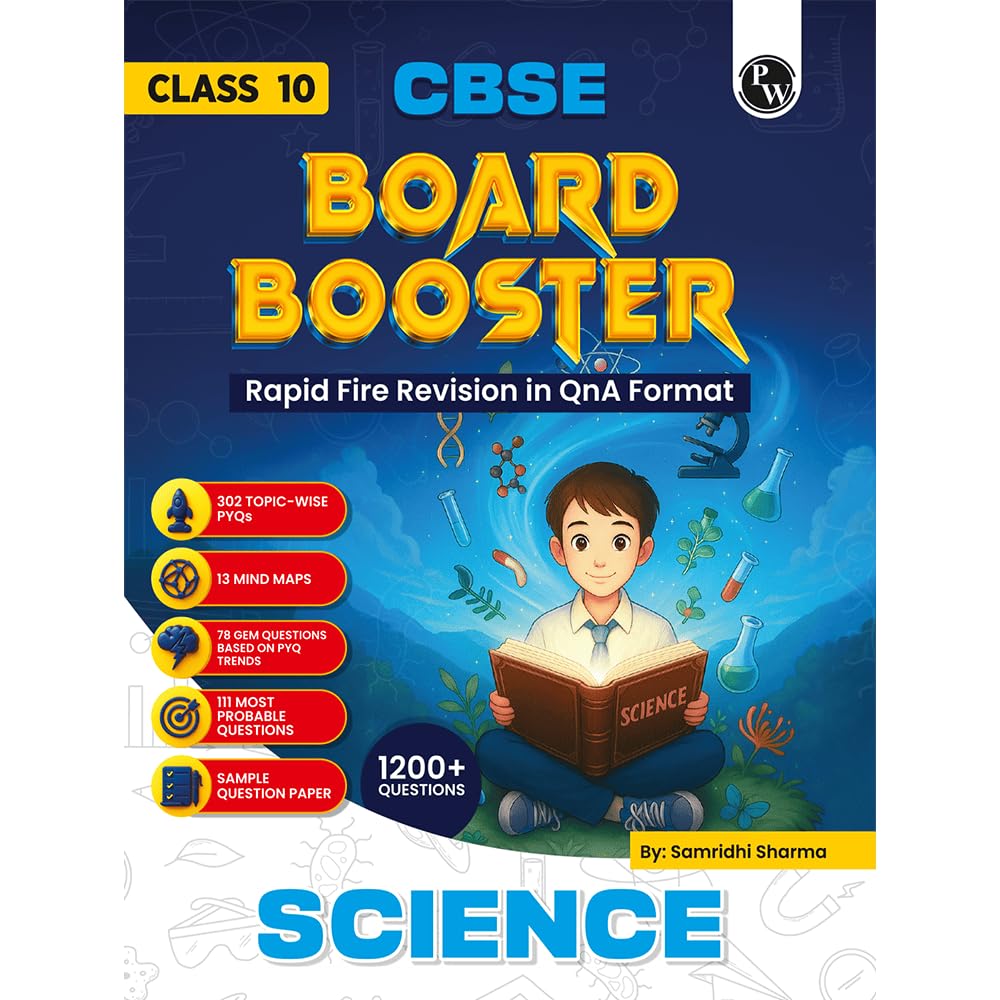 Pw Cbse Class 10 Board Booster Science Question Bank For 2026 Board Exams By Samridhi Sharma L 1200+ Questions L Rapid Revision 