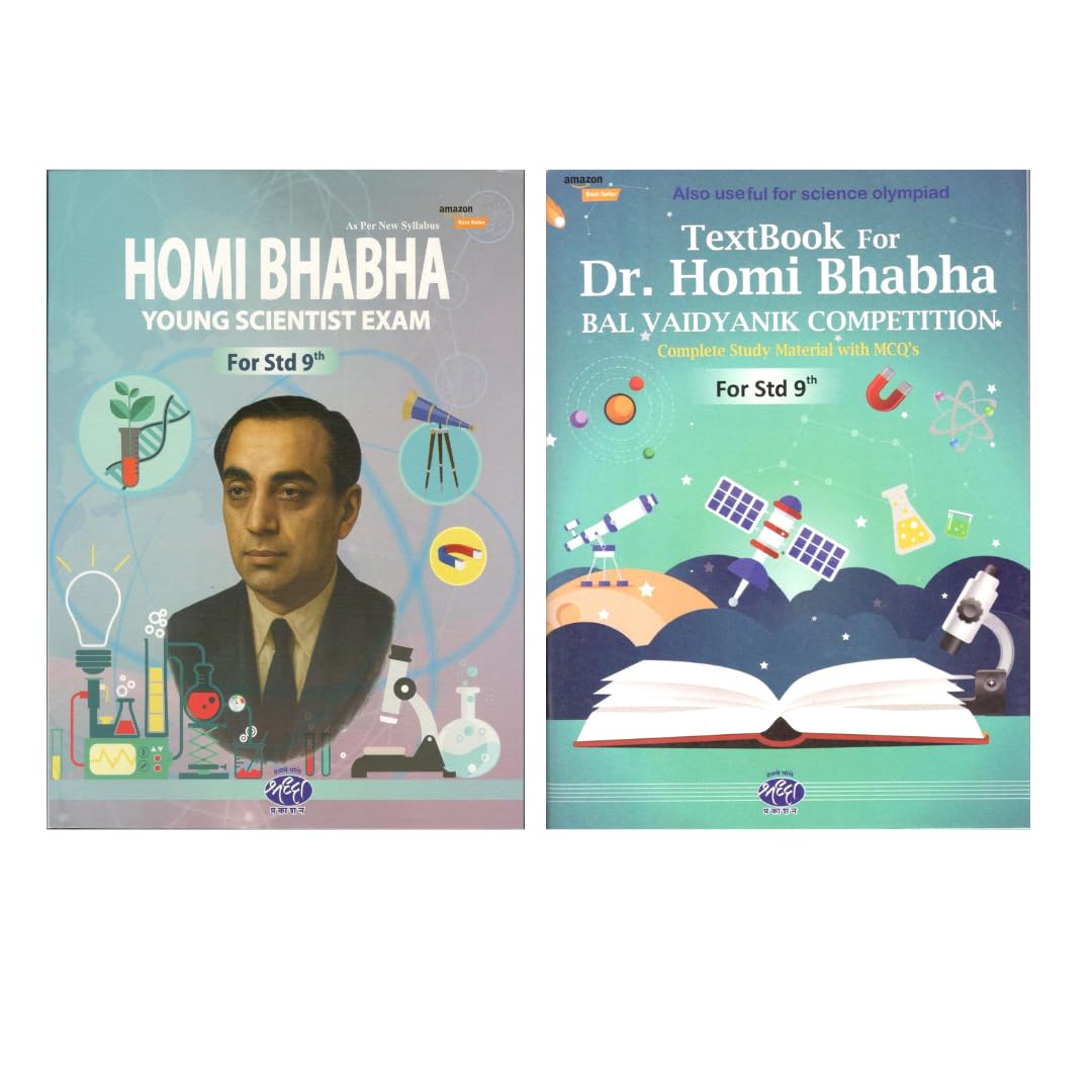 Dr. Homi Bhabha STD 9th Textbook + Topiwise MCQ By Chaitanya Vaze ( Set of 2 Books ) Complete Study Material  Young Scientist E
