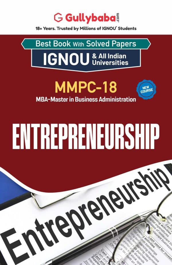 Gullybaba IGNOU MBF (New) 4th Sem MMPC18 Entrepreneurship in English  Latest Edition IGNOU Help Book with Solved Previous Year