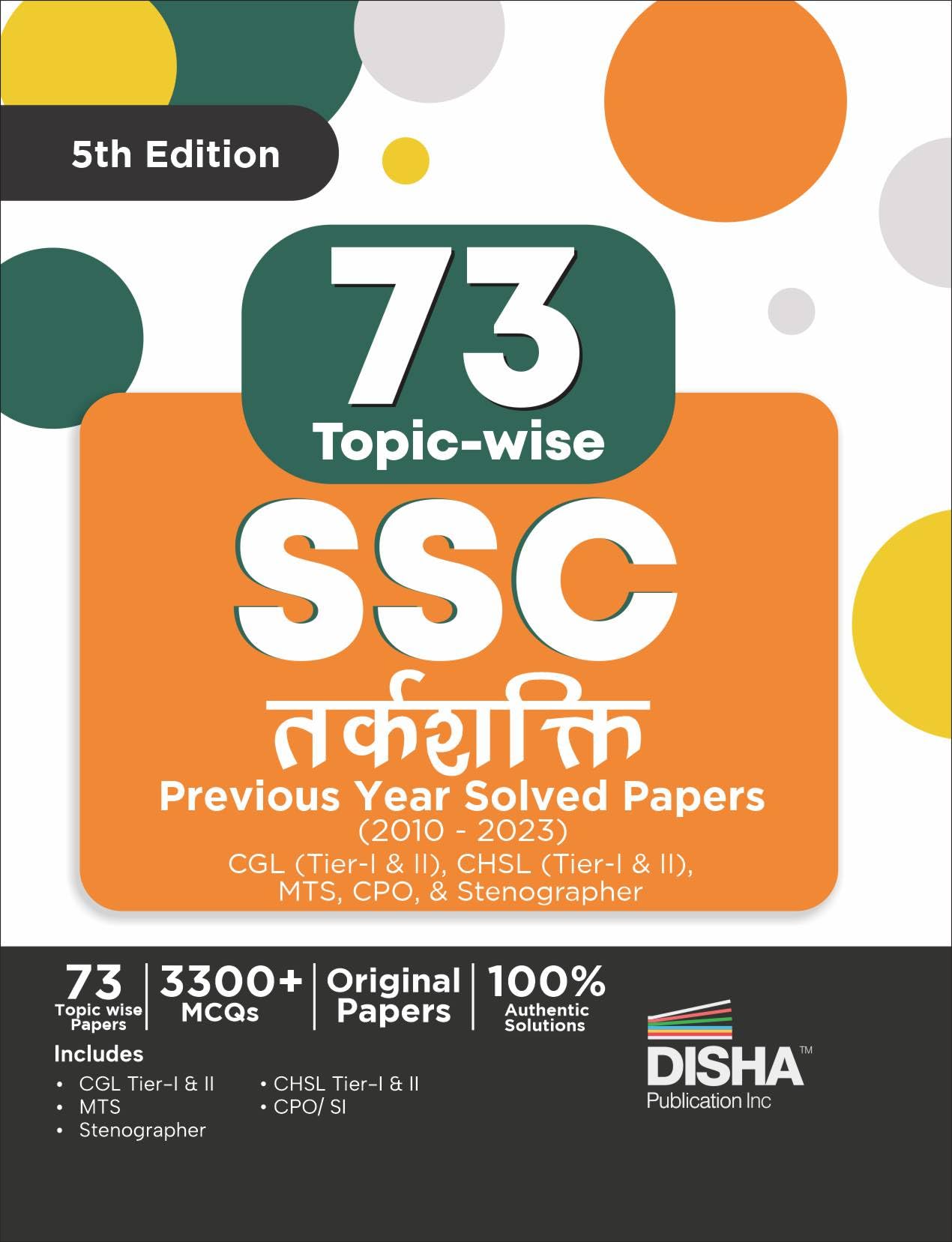 73 TopicWise Ssc Tarkshakti Previous Year Solved Papers (2010  2023)  Cgl (Tier I & Ii), Chsl (Tier I & Ii), Mts, Cpo & Steno