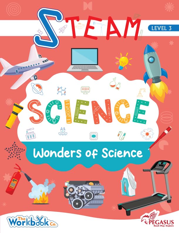 Team Pegasus STEAM Science Learning Book for Kids  Level 3, Ages 56, Advanced Science Activities, Early Science Skills for Pre