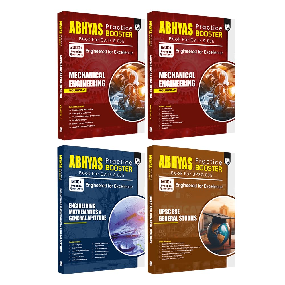 PW GATE & ESE Abhyas Practice Booster For Mechanical Engineering Vol 1 & 2, ESE General Studies and Engineering Mathematics & Ge