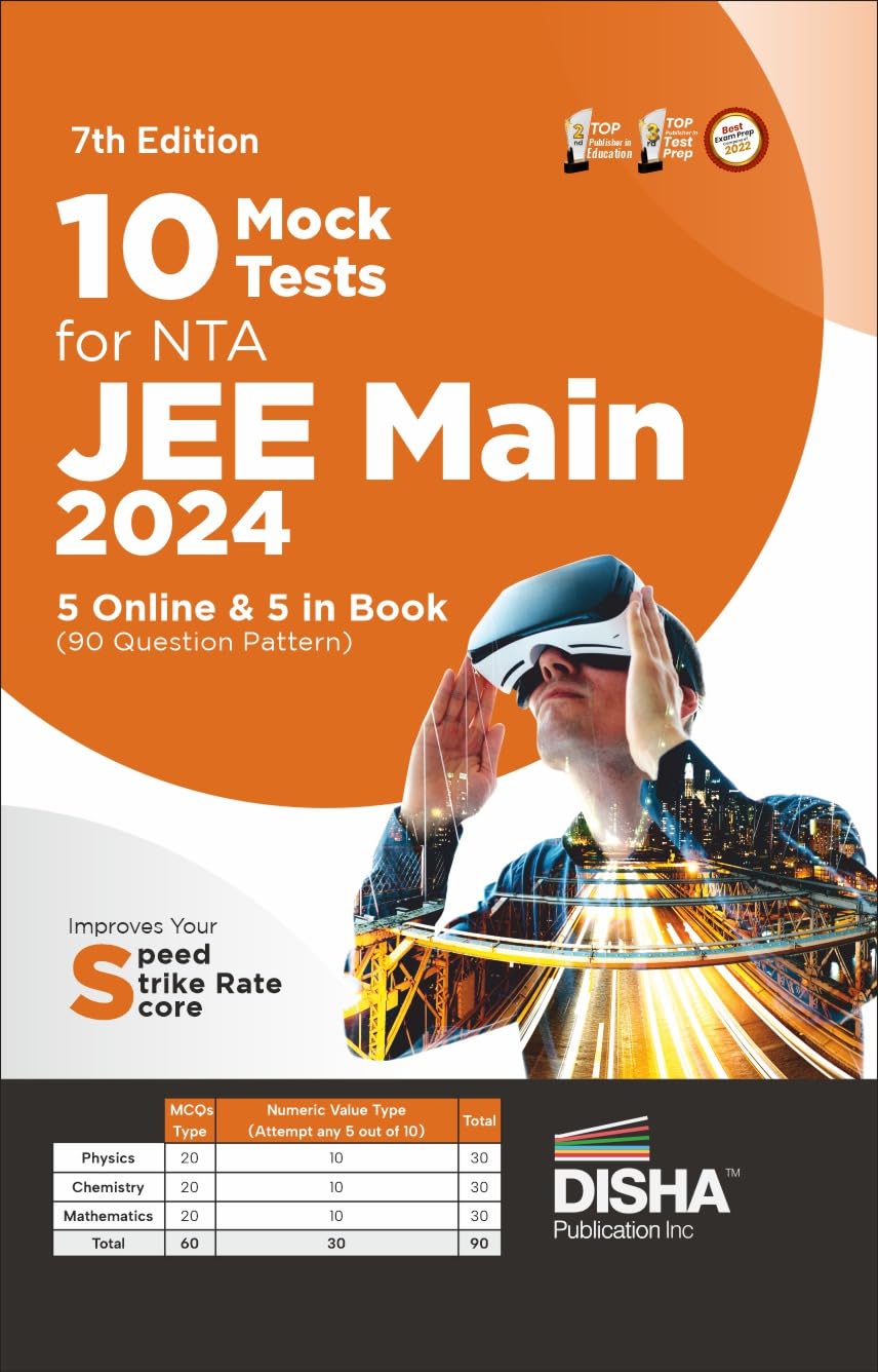 10 New Pattern Mock Tests For Nta Jee Main 2024  5 Online & 5 In Book (90 Question Pattern) 7Th Edition | Physics, Chemistry, M