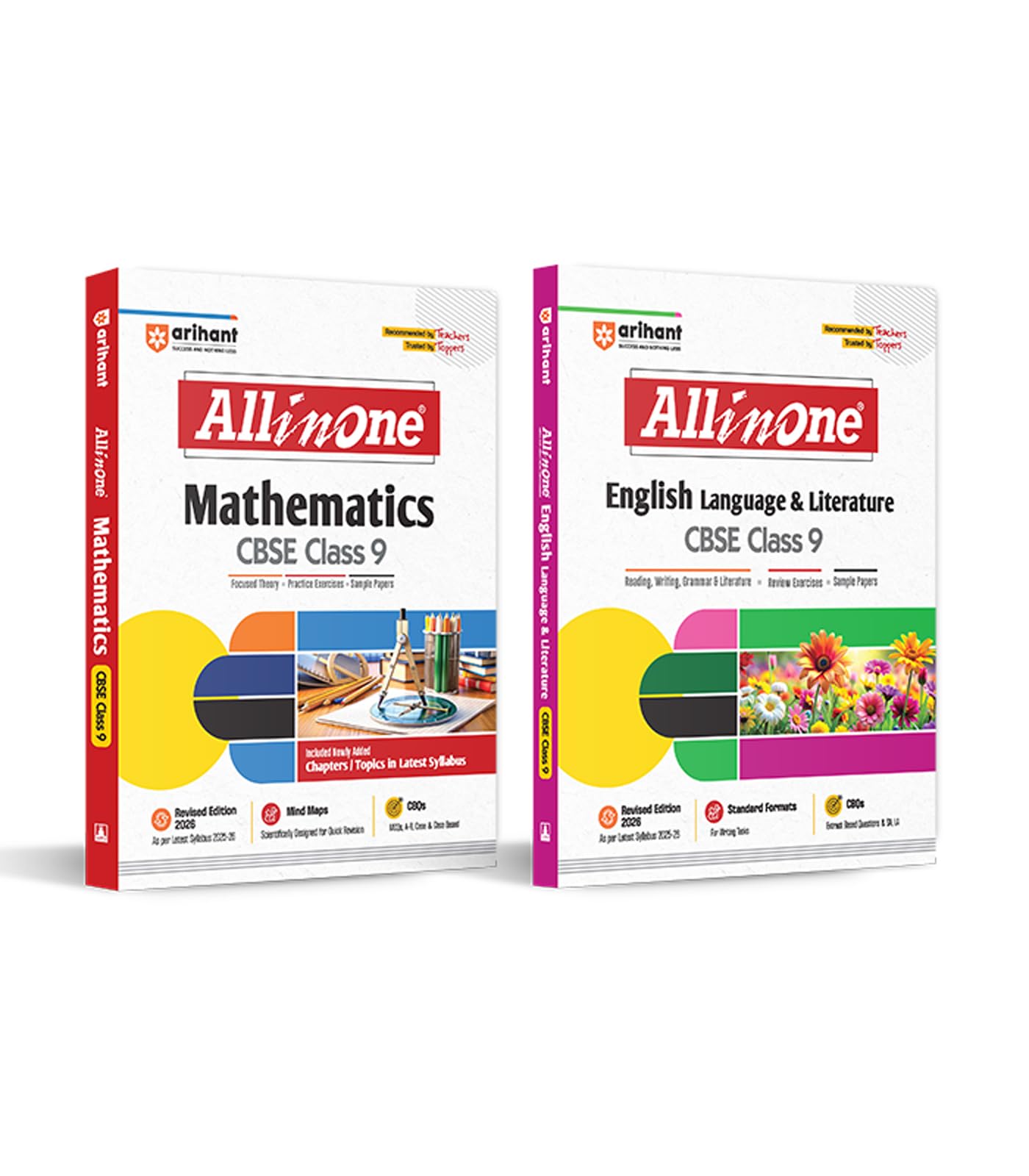 Arihant All In One Mathematics, English Language & Literature Class 9th Based On Latest NCERT For CBSE Exams 202526 (Set of 2 B