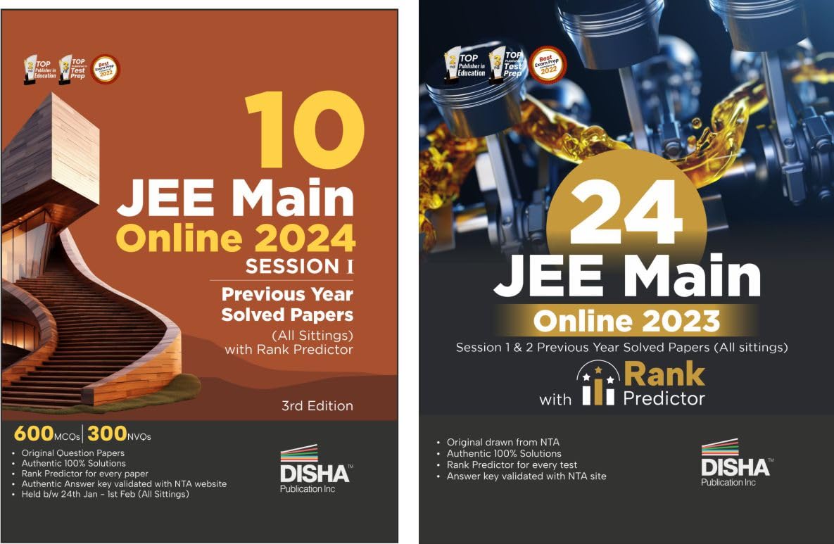 Combo (set of 2 Books) 34 JEE Main Online 2024 Session I & 2023 Session I & 2 Previous Year Solved Papers (All sittings) with Ra