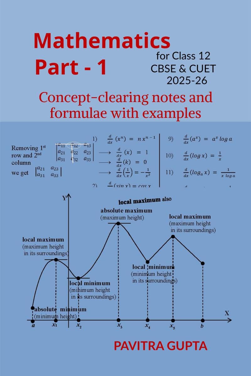 Mathematics for class 12 (CBSE & CUET) Part1 : Conceptclearing notes and formulae with examples